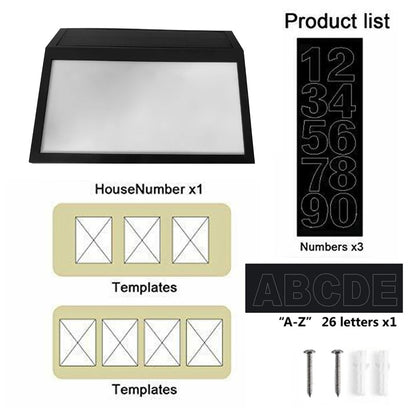 Solar House Numbers LED Light | Customizable Waterproof Outdoor Address Sign Lamp for Home & Door