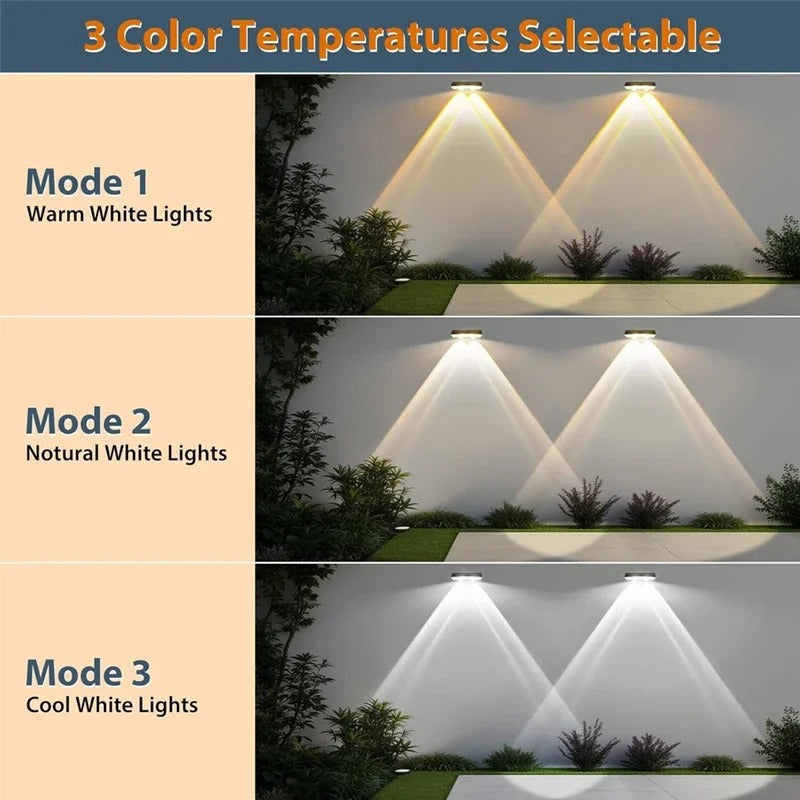 Solar Lights for Fences & Decks - RGB LED Outdoor Waterproof Lights