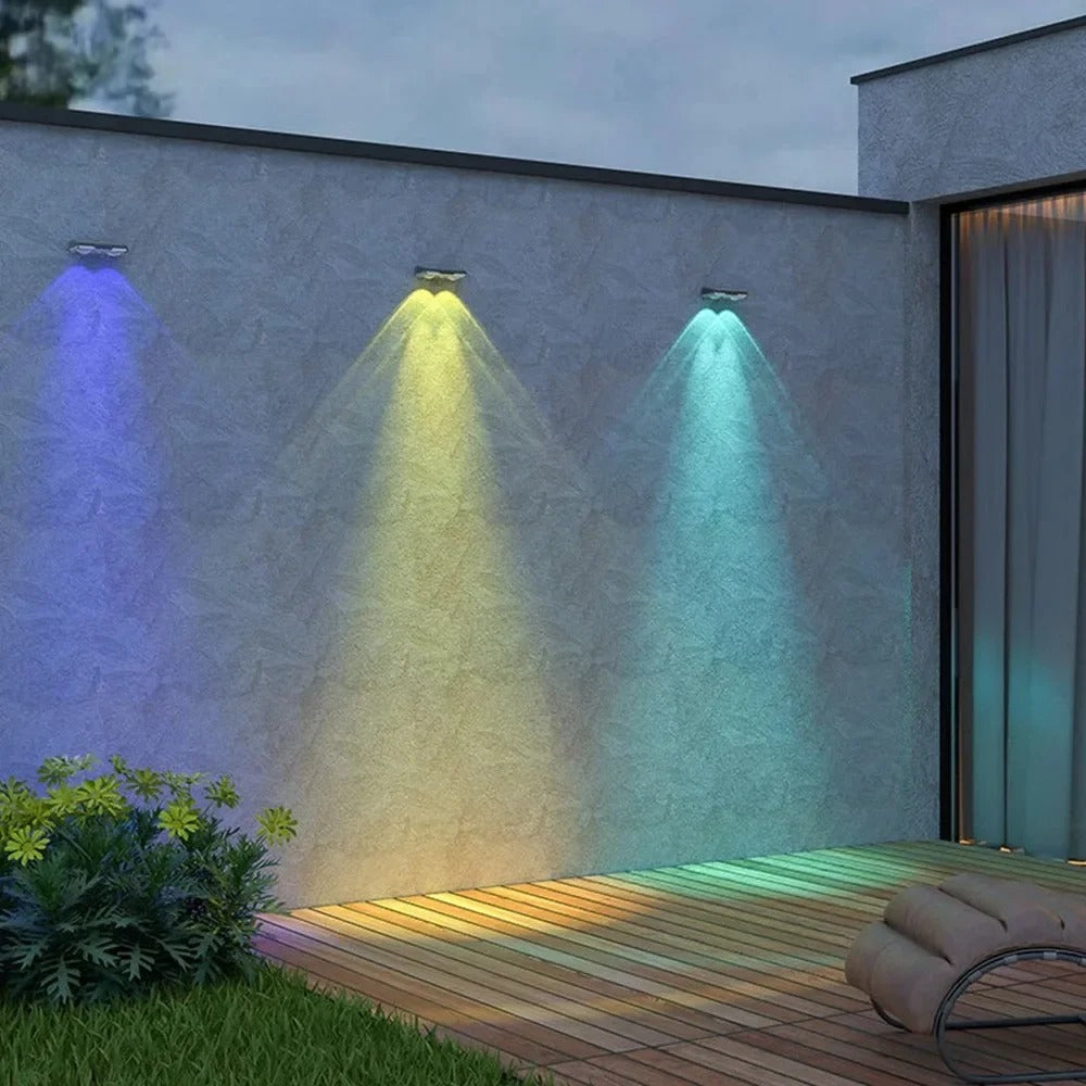 Solar Lights for Fences & Decks - RGB LED Outdoor Waterproof Lights