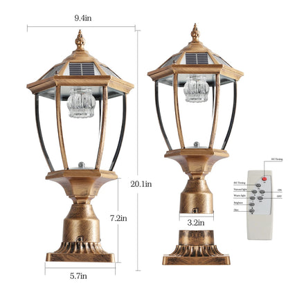 Soluna - Vintage Solar LED Post Light - Waterproof Outdoor Lamp