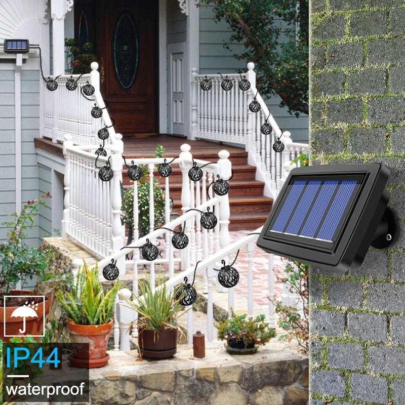 SparkleGlow Solar Flame String Lights - Waterproof Outdoor Patio & Garden Decor