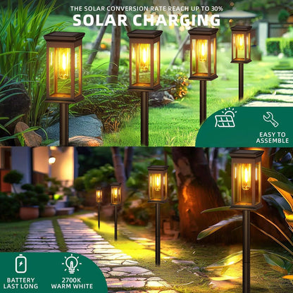 SunBeam - Waterproof LED Solar Path Lights, 2700K Warm White for Outdoors