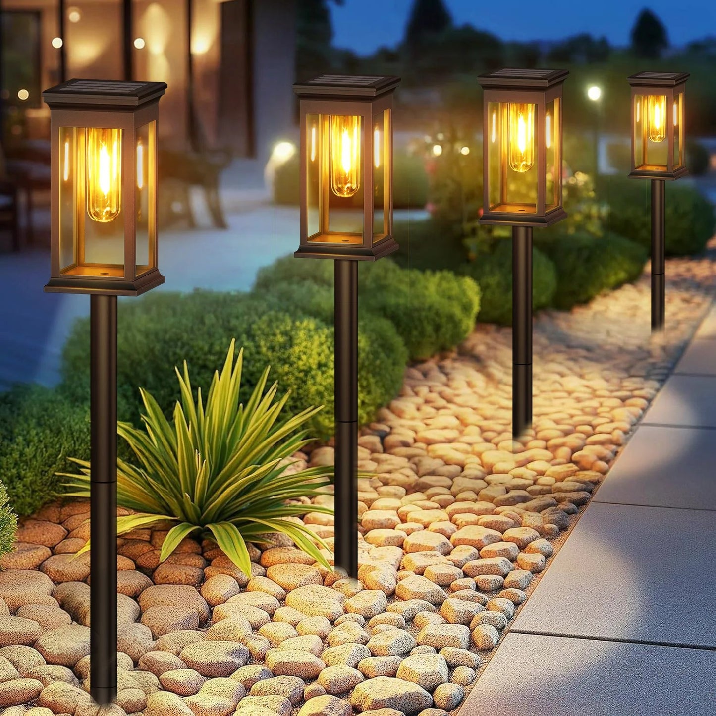 SunBeam - Waterproof LED Solar Path Lights, 2700K Warm White for Outdoors