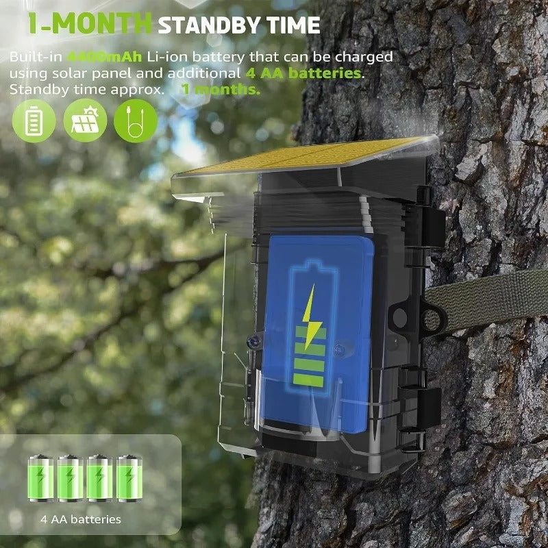 SunSight Solar 4K Trail Camera with 50MP Night Vision & Motion Detection