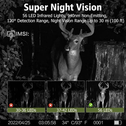 SunSight Solar 4K Trail Camera with 50MP Night Vision & Motion Detection