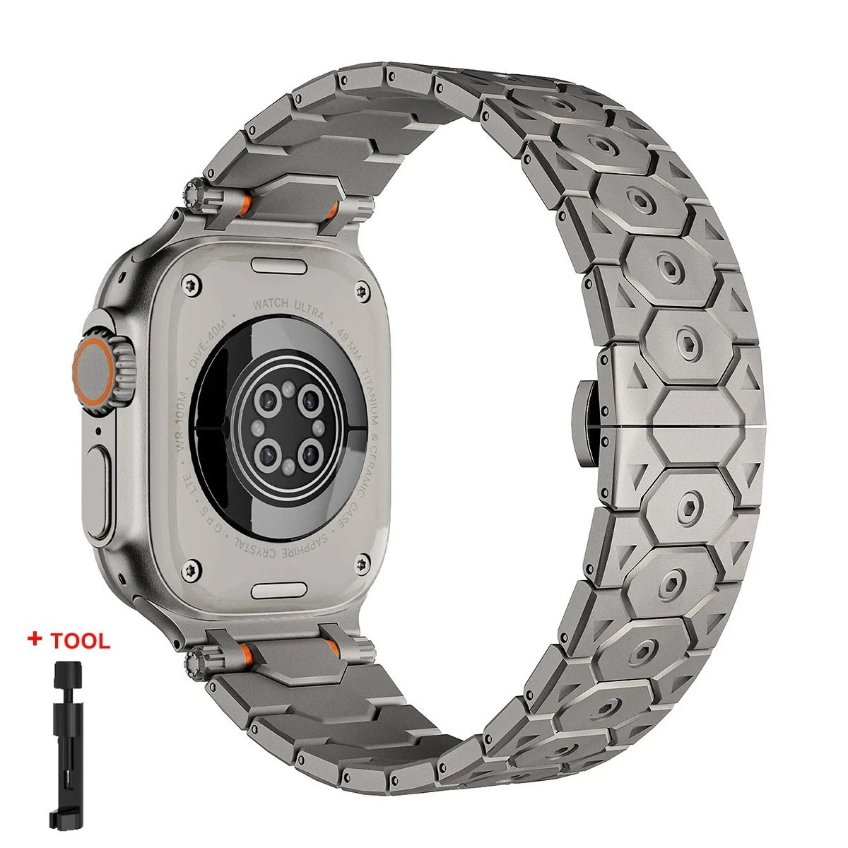 Chronos Links - Titanium Steel Watch Strap for Apple Watch (42–49mm)
