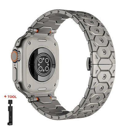 Chronos Links - Titanium Steel Watch Strap for Apple Watch (42–49mm)