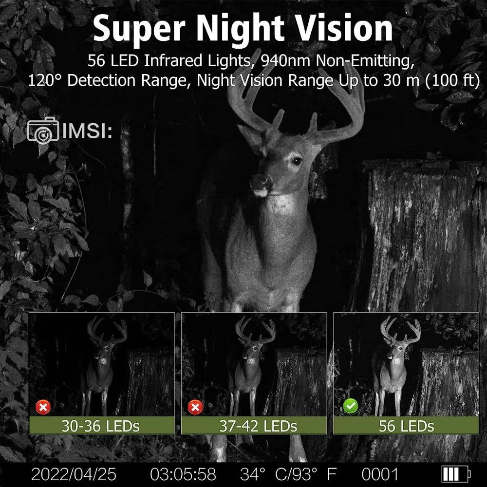 TrailVue - 4K HD 50MP Wildlife Trail Camera with Night Vision