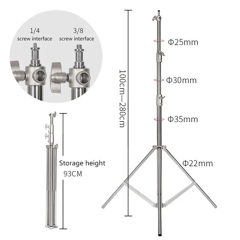 TripodTech - 110 Inches Heavy-Duty Aluminum Alloy Tripod Stand for Camera & Ring Light