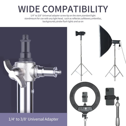 TripodTech - 110 Inches Heavy-Duty Aluminum Alloy Tripod Stand for Camera & Ring Light