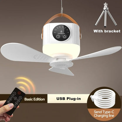 SwiftBreeze - Portable LED Ceiling Fan with Remote Control