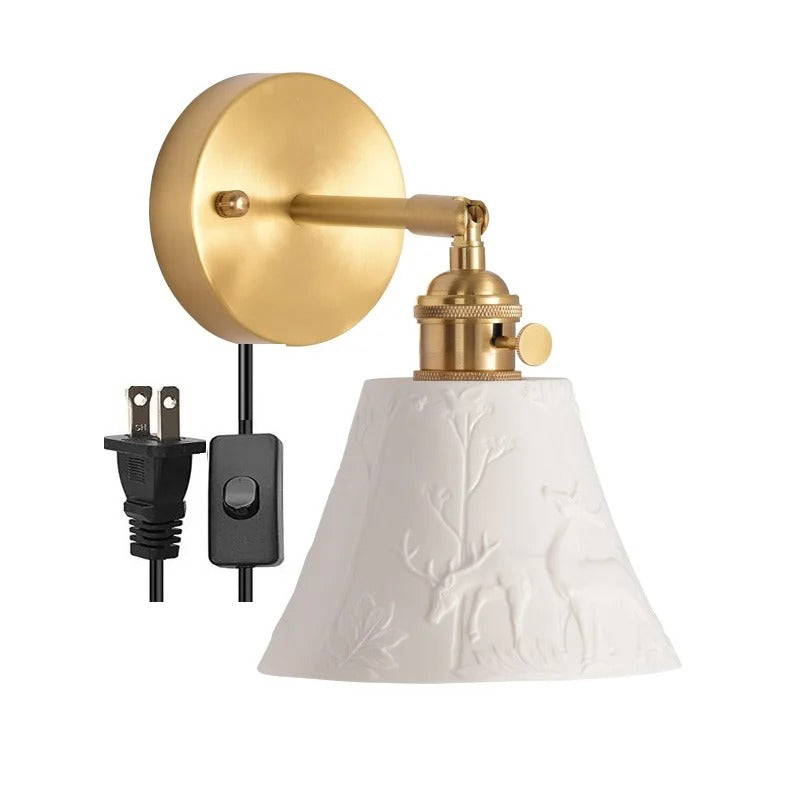 ModernLume Ceramic LED Wall Lamp with Pull Chain
