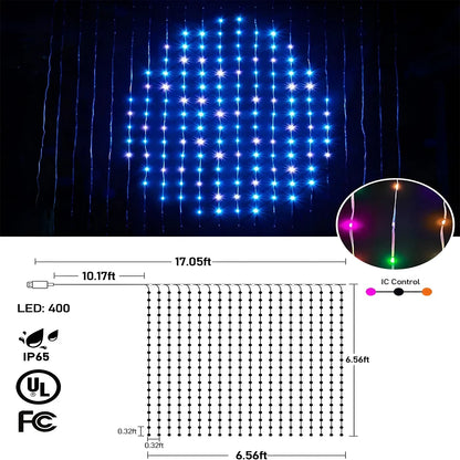 VibeCurtain - Smart RGB Curtain Fairy Lights with Music Sync