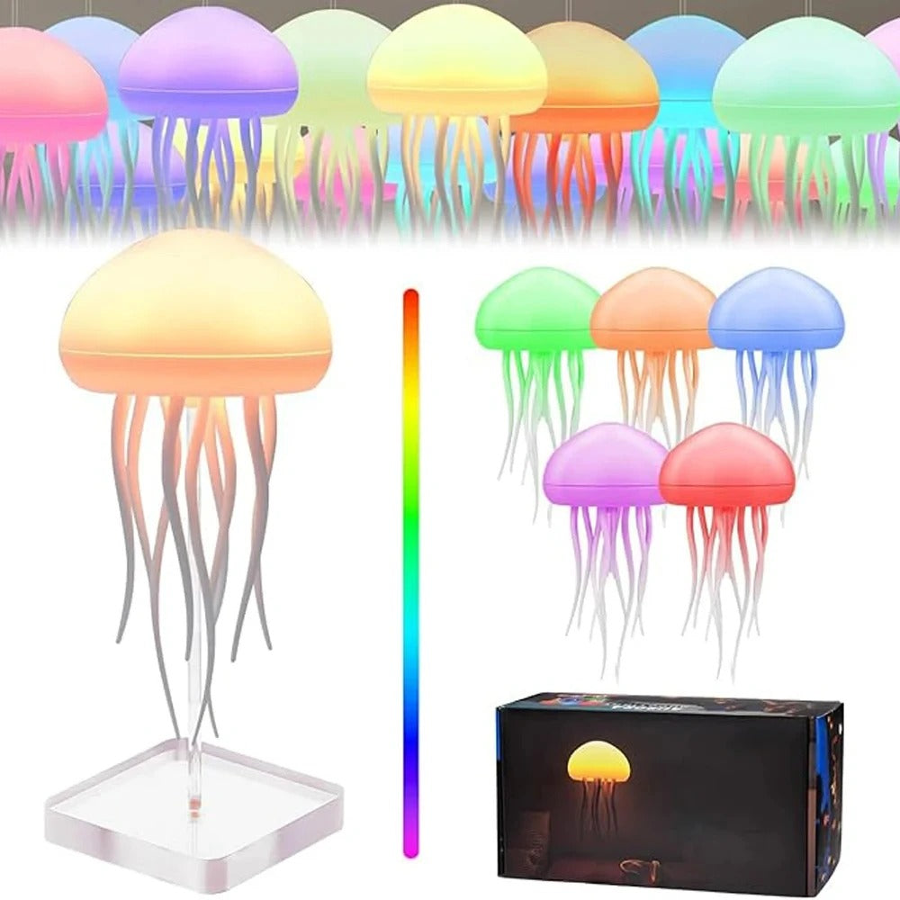 VividGlow - Jellyfish LED Night Light with Voice Control & RGB Colors