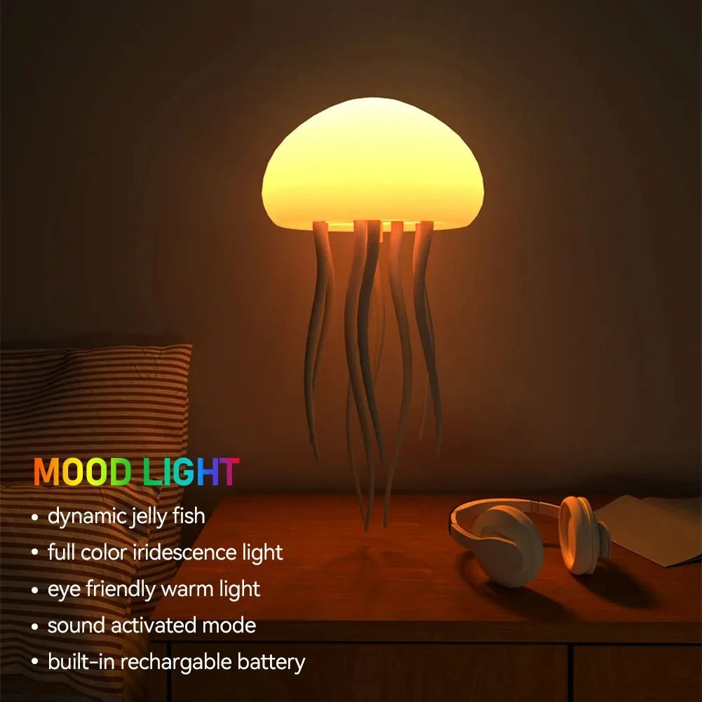 VividGlow - Jellyfish LED Night Light with Voice Control & RGB Colors