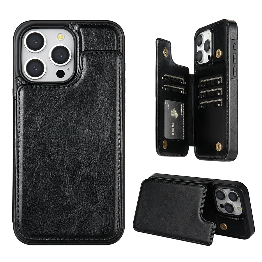 RFID Blocking Card Holder Leather Case For iPhone