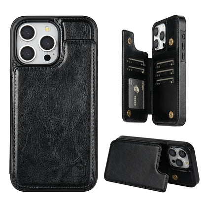RFID Blocking Card Holder Leather Case For iPhone