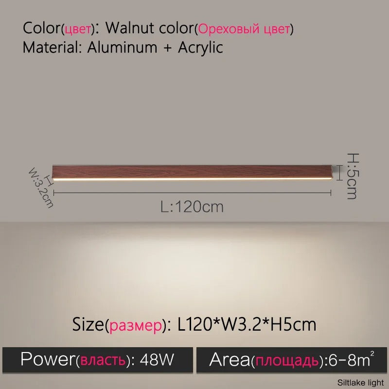Modern Long Strip LED Ceiling Light - Surface Mounted Minimalist Aisle Lamp for Living Room & Bedroom