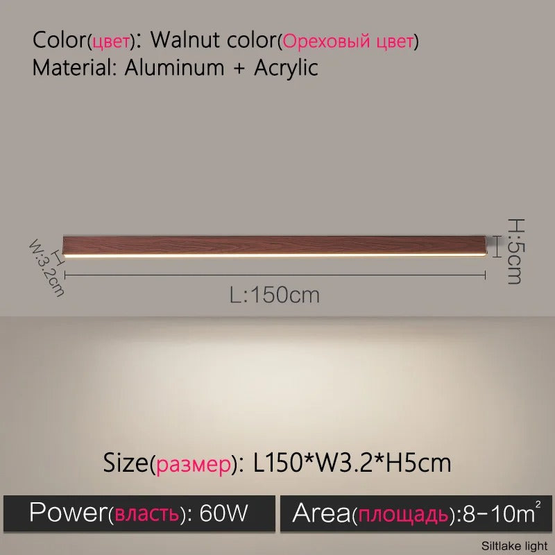 Modern Long Strip LED Ceiling Light - Surface Mounted Minimalist Aisle Lamp for Living Room & Bedroom