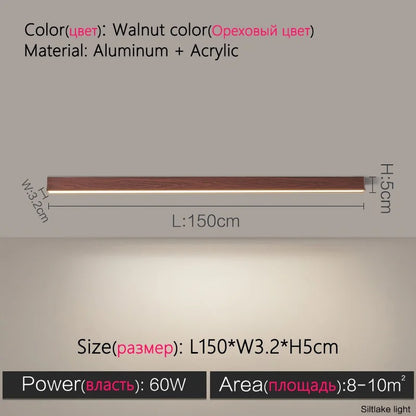 Modern Long Strip LED Ceiling Light - Surface Mounted Minimalist Aisle Lamp for Living Room & Bedroom