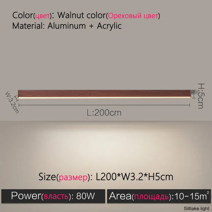 Modern Long Strip LED Ceiling Light - Surface Mounted Minimalist Aisle Lamp for Living Room & Bedroom