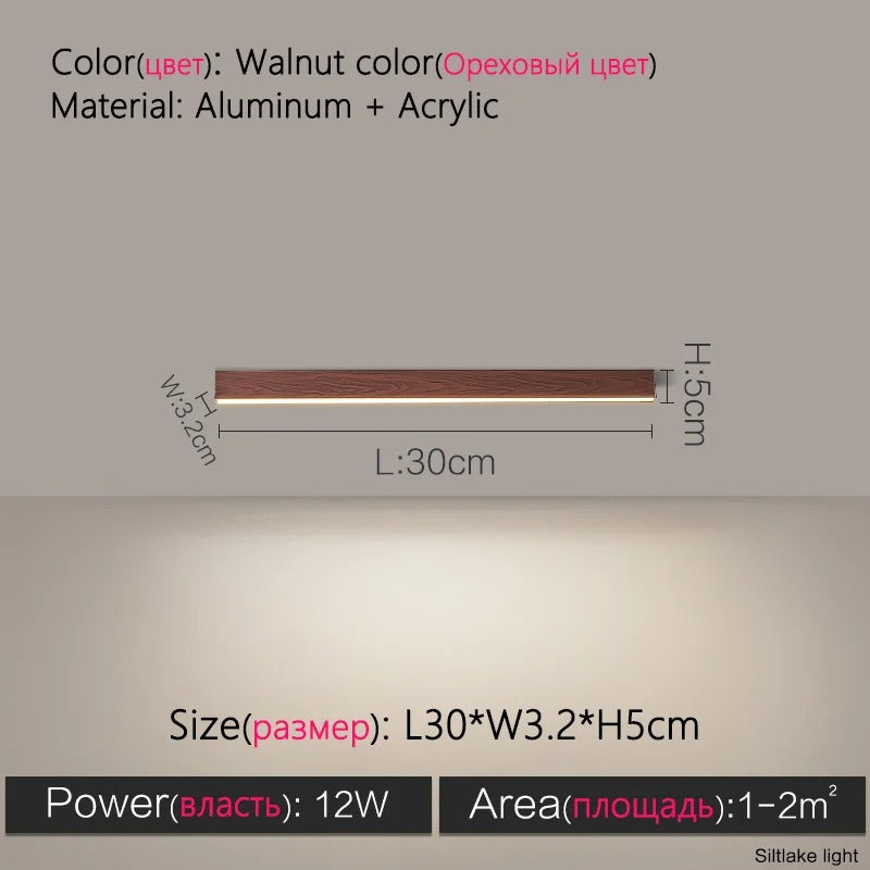 Modern Long Strip LED Ceiling Light - Surface Mounted Minimalist Aisle Lamp for Living Room & Bedroom