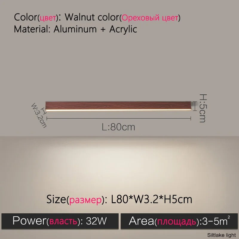 Modern Long Strip LED Ceiling Light - Surface Mounted Minimalist Aisle Lamp for Living Room & Bedroom
