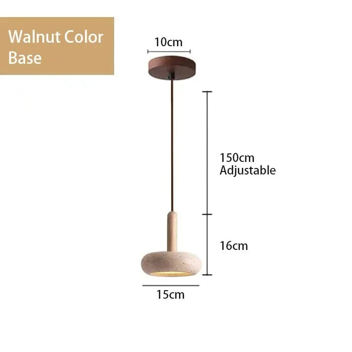 Golden Glow Wabi-Sabi Travertine UFO Pendant Light