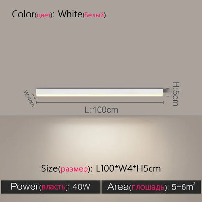 Modern Long Strip LED Ceiling Light - Surface Mounted Minimalist Aisle Lamp for Living Room & Bedroom