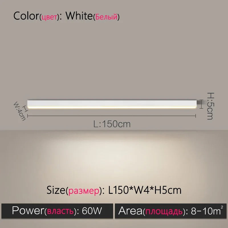 Modern Long Strip LED Ceiling Light - Surface Mounted Minimalist Aisle Lamp for Living Room & Bedroom