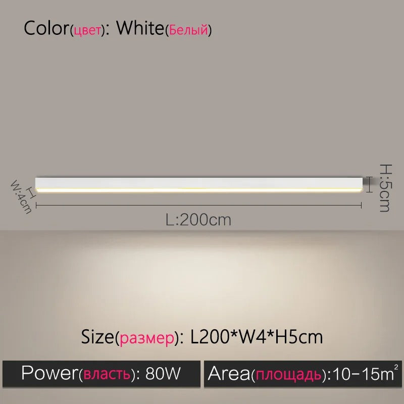 Modern Long Strip LED Ceiling Light - Surface Mounted Minimalist Aisle Lamp for Living Room & Bedroom