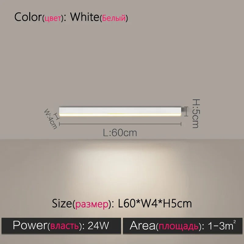 Modern Long Strip LED Ceiling Light - Surface Mounted Minimalist Aisle Lamp for Living Room & Bedroom