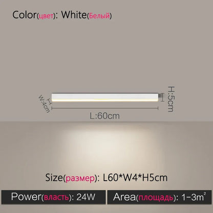 Modern Long Strip LED Ceiling Light - Surface Mounted Minimalist Aisle Lamp for Living Room & Bedroom