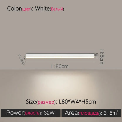 Modern Long Strip LED Ceiling Light - Surface Mounted Minimalist Aisle Lamp for Living Room & Bedroom