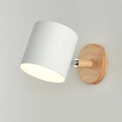 Luminos Nordic Macaron LED Wall Sconce - Minimalist Solid Wood Indoor Light