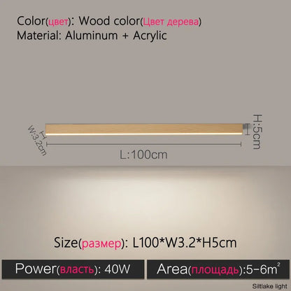 Modern Long Strip LED Ceiling Light - Surface Mounted Minimalist Aisle Lamp for Living Room & Bedroom
