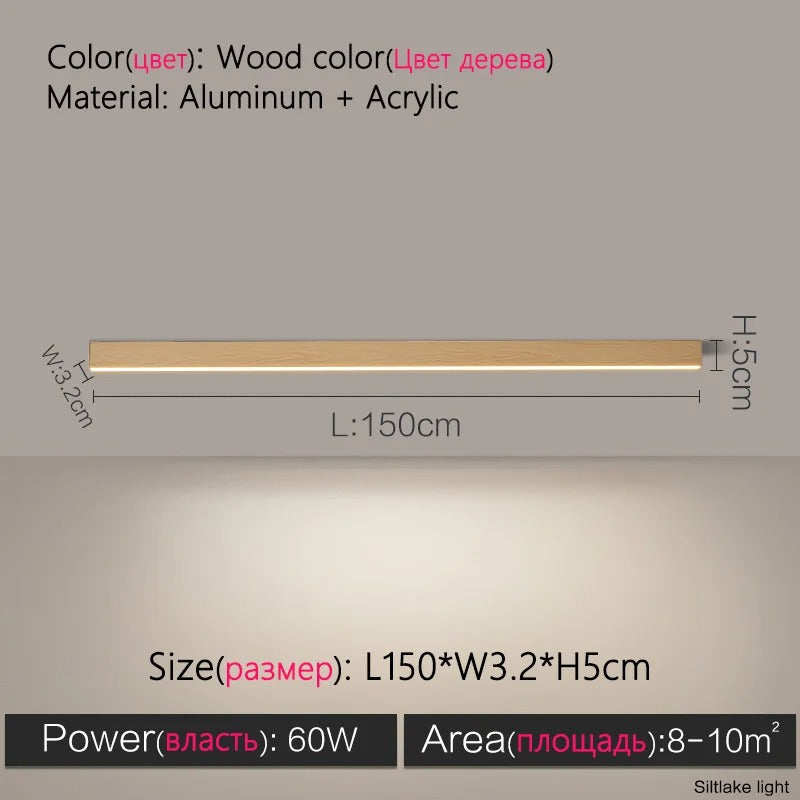 Modern Long Strip LED Ceiling Light - Surface Mounted Minimalist Aisle Lamp for Living Room & Bedroom