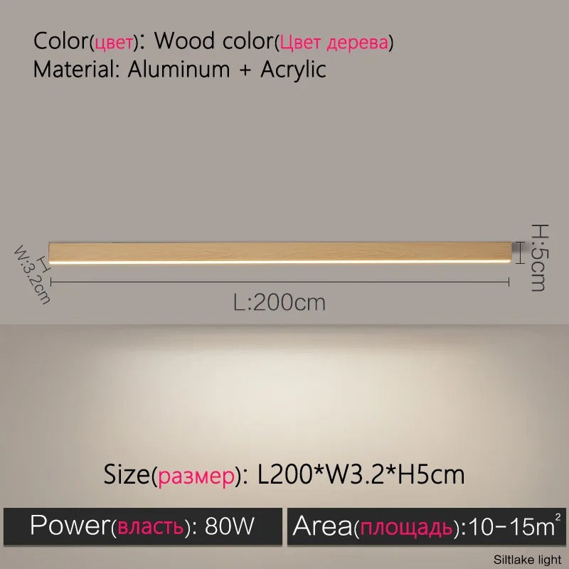 Modern Long Strip LED Ceiling Light - Surface Mounted Minimalist Aisle Lamp for Living Room & Bedroom