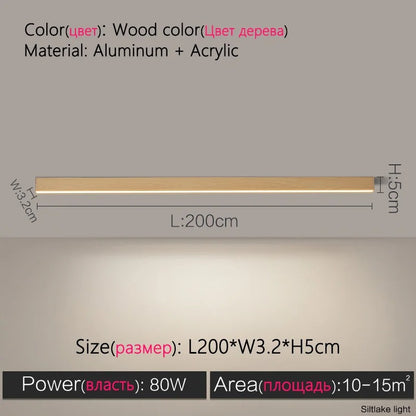 Modern Long Strip LED Ceiling Light - Surface Mounted Minimalist Aisle Lamp for Living Room & Bedroom