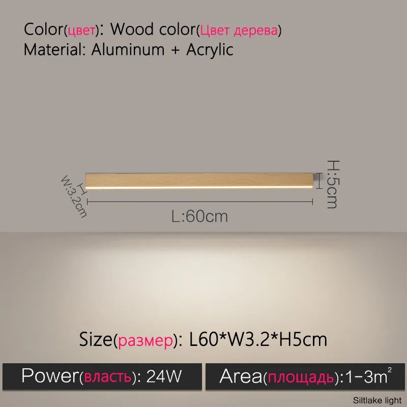 Modern Long Strip LED Ceiling Light - Surface Mounted Minimalist Aisle Lamp for Living Room & Bedroom