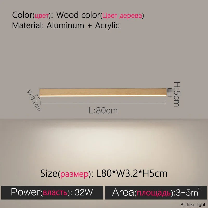 Modern Long Strip LED Ceiling Light - Surface Mounted Minimalist Aisle Lamp for Living Room & Bedroom