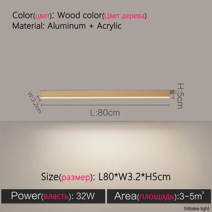 Modern Long Strip LED Ceiling Light - Surface Mounted Minimalist Aisle Lamp for Living Room & Bedroom