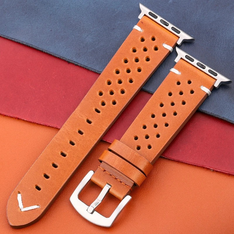 LuxeCraft - Genuine Leather Watch Strap for Apple Watch Series SE & 4–7