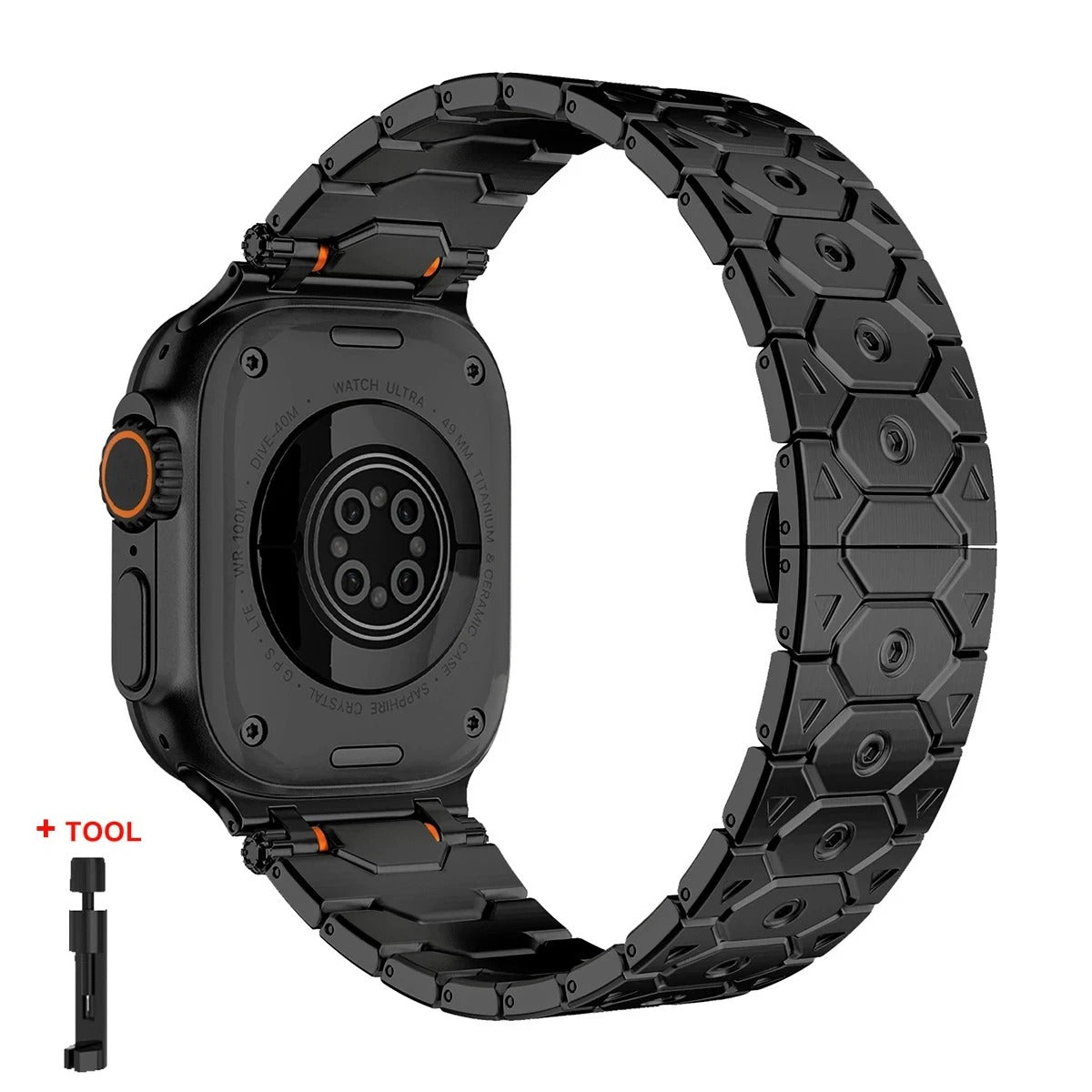 Chronos Links - Titanium Steel Watch Strap for Apple Watch (42–49mm)