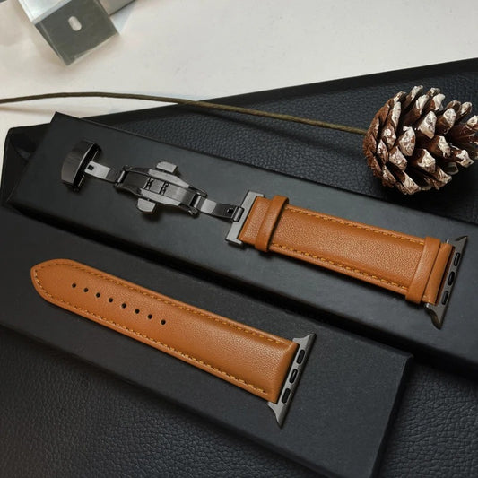 Gleam & Glow - Genuine Leather Apple Watch Band - Compatible with 40-49mm