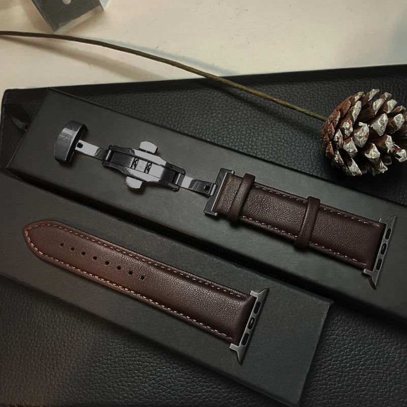 AuraLeather - Genuine Leather Band for Apple Watch Ultra & Series 7–11 SE
