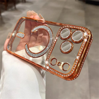 DazzleTech MagSafe iPhone Hülle – Funkelnder Schutz mit Strass-Kristallen