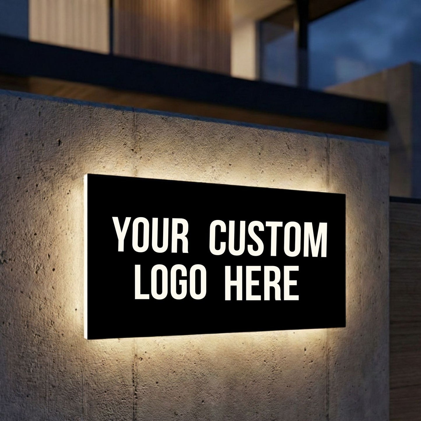 Modern Custom Logo Backlit Sign, Waterproof Stainless Steel illuminated Business Signage for Shops, Offices, Clubs & Communities