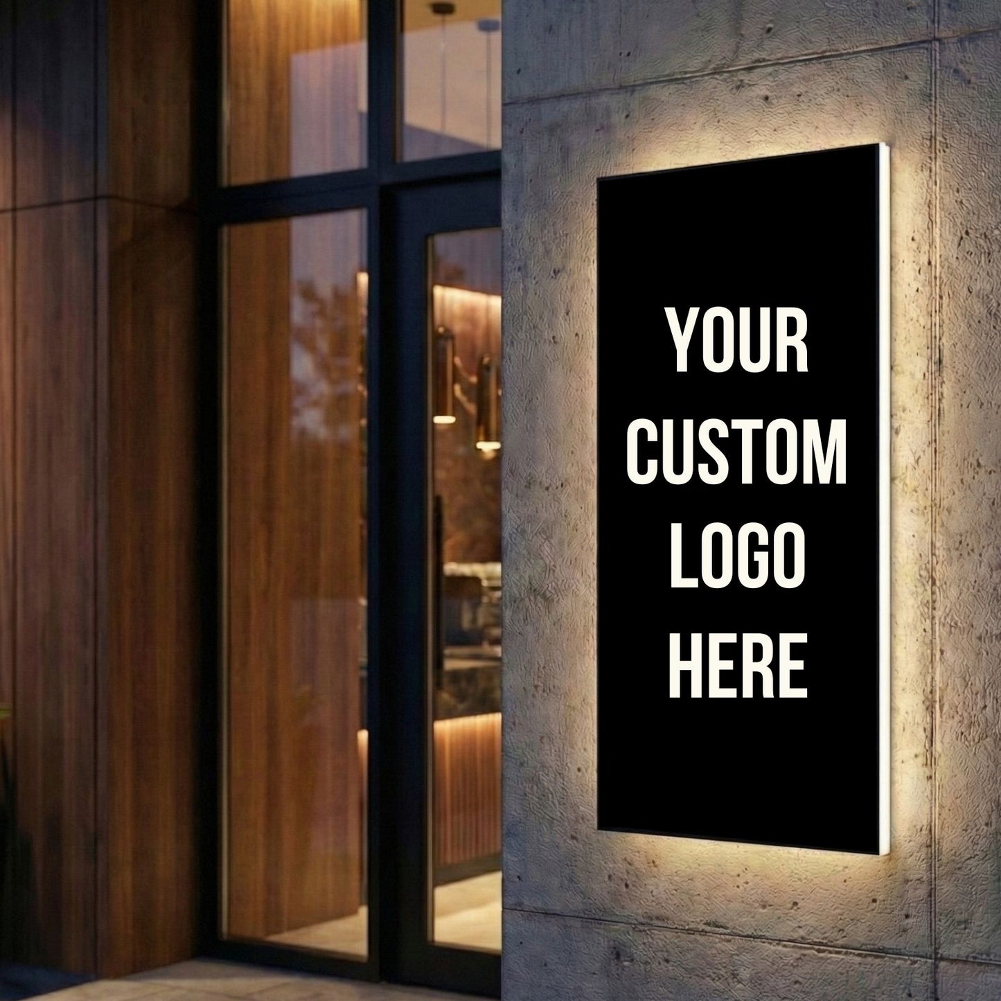 Modern Custom Logo Backlit Sign, Waterproof Stainless Steel illuminated Business Signage for Shops, Offices, Clubs & Communities