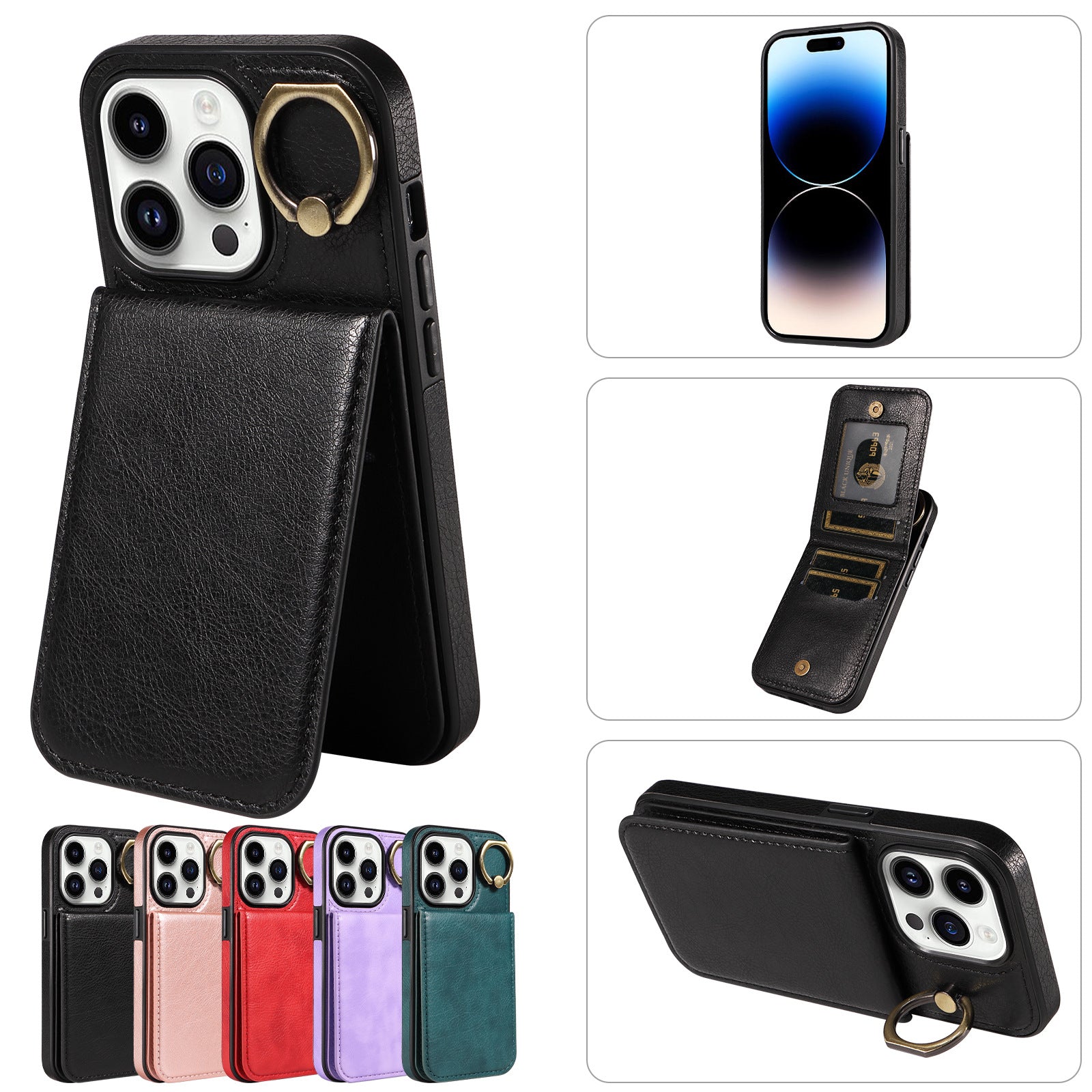 Multifunctional Slim Card Holder Leather iPhone Case